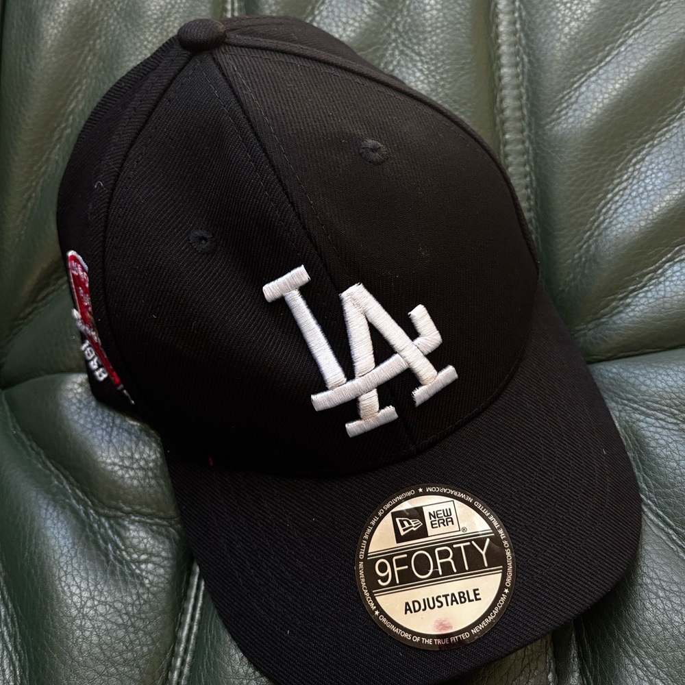 New Era Red and Black 9FORTY Cap- Dodgers World Series